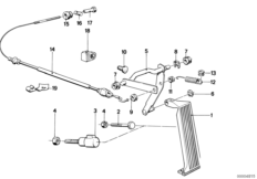 Привод педали акселератора/тросик ЛР для BMW E28 525e M20 (схема запасных частей)