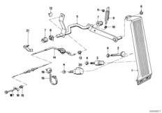Привод педали акселератора/тросик ПР для BMW E30 325e M20 (схема запасных частей)