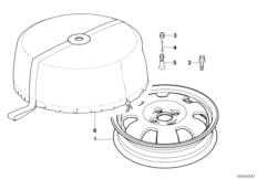 Колесн.диск, легкоспл., литой, дизайн 11 для BMW Z1 Z1 M20 (схема запасных частей)
