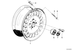 Дизайн легкосплавных колесных дисков E30 для BMW E30 318i M10 (схема запасных частей)