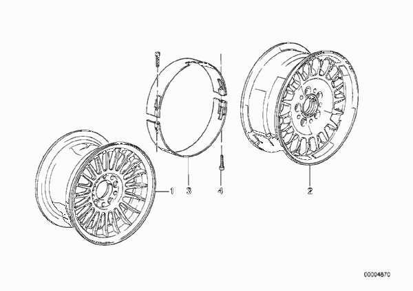 дисковое колесо легкосплавное для BMW E23 735i M30 (схема запчастей)