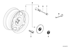 Дизайн со звездообр.спицами (диз.10) для BMW E30 316i M10 (схема запасных частей)