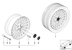 Дизайн со спицами (диз. 33) для BMW E39 530i M54 (схема запасных частей)