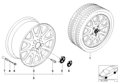 Классический дизайн (диз. 25) для BMW E46 325Ci M54 (схема запасных частей)