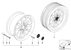 Дизайн со спортивными спицами II(диз.27) для BMW E46 318i N42 (схема запасных частей)