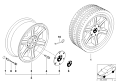 Дизайн со звездообр.спицами II (диз.10) для BMW Z3 Z3 3.0i M54 (схема запасных частей)