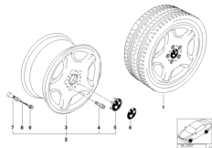 Плоскозвездный дизайн (диз. 16) для BMW E39 530d M57 (схема запасных частей)