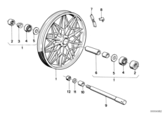 Литой диск silber Пд/съемная ось для MOTO 248 R65 0 (схема запасных частей)
