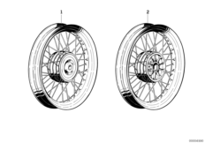 Колесо со спицами для MOTO 2477 R 80, R 80 /7 0 (схема запасных частей)