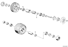 Распорная шайба колеса со спицами для BMW 2474 R 100 S 0 (схема запасных частей)