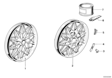 Литой диск silber для BMW 2477 R 60 /7 0 (схема запасных частей)