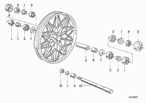 Литой колесный диск, доп.элементы, Пд для BMW 2474 R 100 S 0 (схема запчастей)