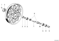 Ступица колеса Зд дополнит.элементы для MOTO 2474 R 100 RT 0 (схема запасных частей)