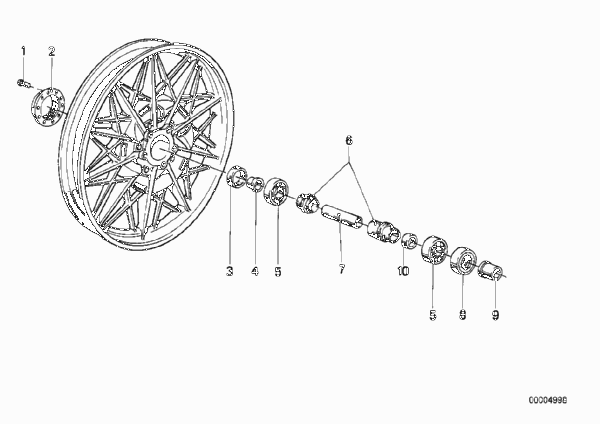 Ступица колеса Зд дополнит.элементы для MOTO 2477 R 60 /7 0 (схема запчастей)