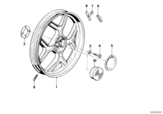 Литой диск Зд для BMW K589 K 100 LT 87 (0506,0516) 0 (схема запасных частей)