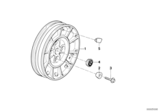 Ступица колеса Зд для MOTO 2473 R 100 R 91 0 (схема запасных частей)