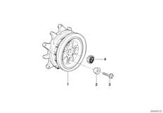 Ступица колеса Зд для BMW R21 R 1150 GS 00 (0415,0495) 0 (схема запасных частей)