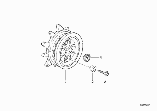 Ступица колеса Зд для BMW 59C3 R 1200 C Indep. 00 (0405,0433) 0 (схема запчастей)