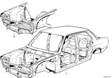 Каркас кузова для BMW E28 525e M20 (схема запасных частей)
