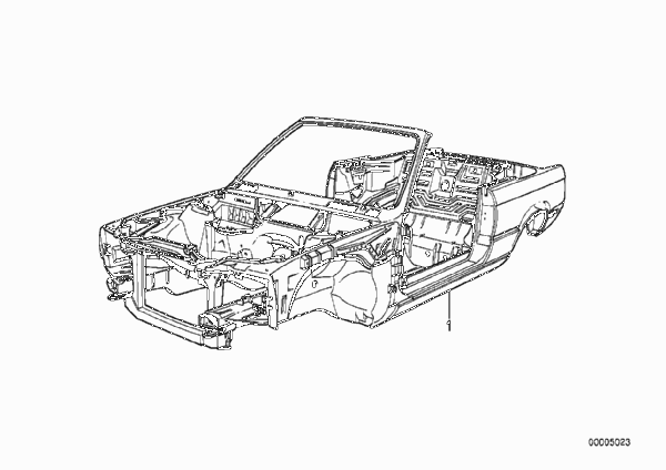 Каркас кузова для BMW E30 325i M20 (схема запчастей)