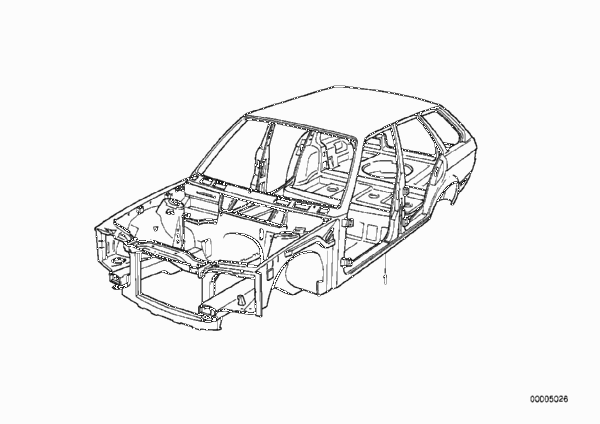 Каркас кузова для BMW E30 318i M40 (схема запчастей)