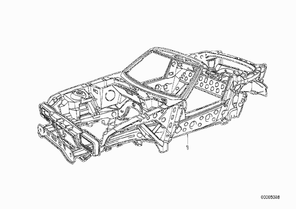 Каркас кузова для BMW Z1 Z1 M20 (схема запчастей)