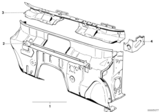 Детали щитка передка для BMW E28 524d M21 (схема запасных частей)