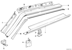 Детали бокового каркаса для BMW E23 730 M30 (схема запасных частей)