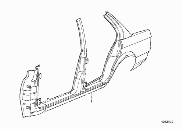 боковой каркас для BMW E30 320is S14 (схема запчастей)