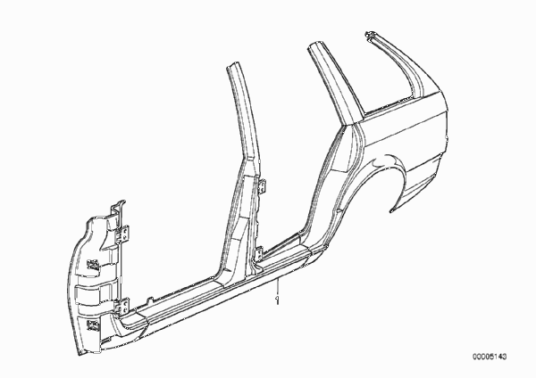боковой каркас для BMW E30 325ix M20 (схема запчастей)