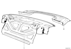 Перегородка багажного отделения для BMW E23 728i M30 (схема запасных частей)