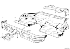 Нижние части Зд Внутр для BMW E23 745i M30 (схема запасных частей)