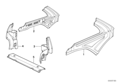 Боковые панели багажника/Внутр для BMW E30 316i M40 (схема запасных частей)