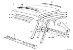 Обтекатель для BMW E30 320i M20 (схема запасных частей)