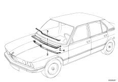 Капот/дополнительные элементы для BMW E12 520 M10 (схема запасных частей)