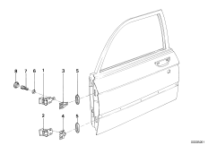 Дверь Пд, петли/ограничитель двери для BMW E12 520 M20 (схема запасных частей)