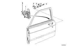 Привод двери/замок двери Пд для BMW E12 528i M30 (схема запасных частей)