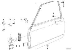 Дверь Пд-оконная рама/дополнит.элементы для BMW E23 733i M30 (схема запасных частей)