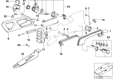 Привод двери/замок двери Пд для BMW E34 525ix M50 (схема запасных частей)