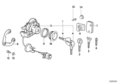 Ручка двери Пд/запорный механизм/ключ для BMW Z1 Z1 M20 (схема запасных частей)