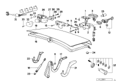 Багажная дверь/система запирания для BMW E32 730i M30 (схема запасных частей)