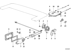 Привод крышки отдел.для складного верха для BMW E30 325i M20 (схема запасных частей)