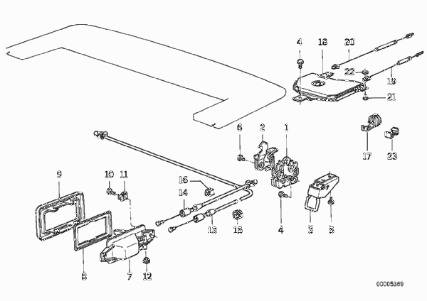 Привод крышки отдел.для складного верха для BMW E30 M3 S14 (схема запчастей)