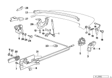 Привод крышки отдел.для складного верха для BMW Z1 Z1 M20 (схема запасных частей)