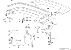 Крышка отделения для складного верха для BMW E36 320i M52 (схема запасных частей)