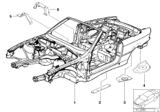 Каркас кузова для BMW E36 328i M52 (схема запасных частей)