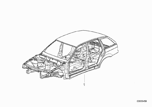 Каркас кузова для BMW E36 323i M52 (схема запчастей)
