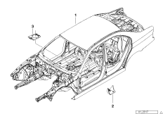 Каркас кузова для BMW E39 535i M62 (схема запасных частей)
