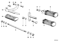 Упор для ног для MOTO 248 R65 0 (схема запасных частей)
