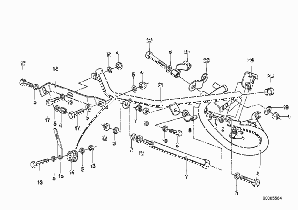 Облицовка сплошная/основная труба для BMW 2477 R 80, R 80 /7 0 (схема запчастей)